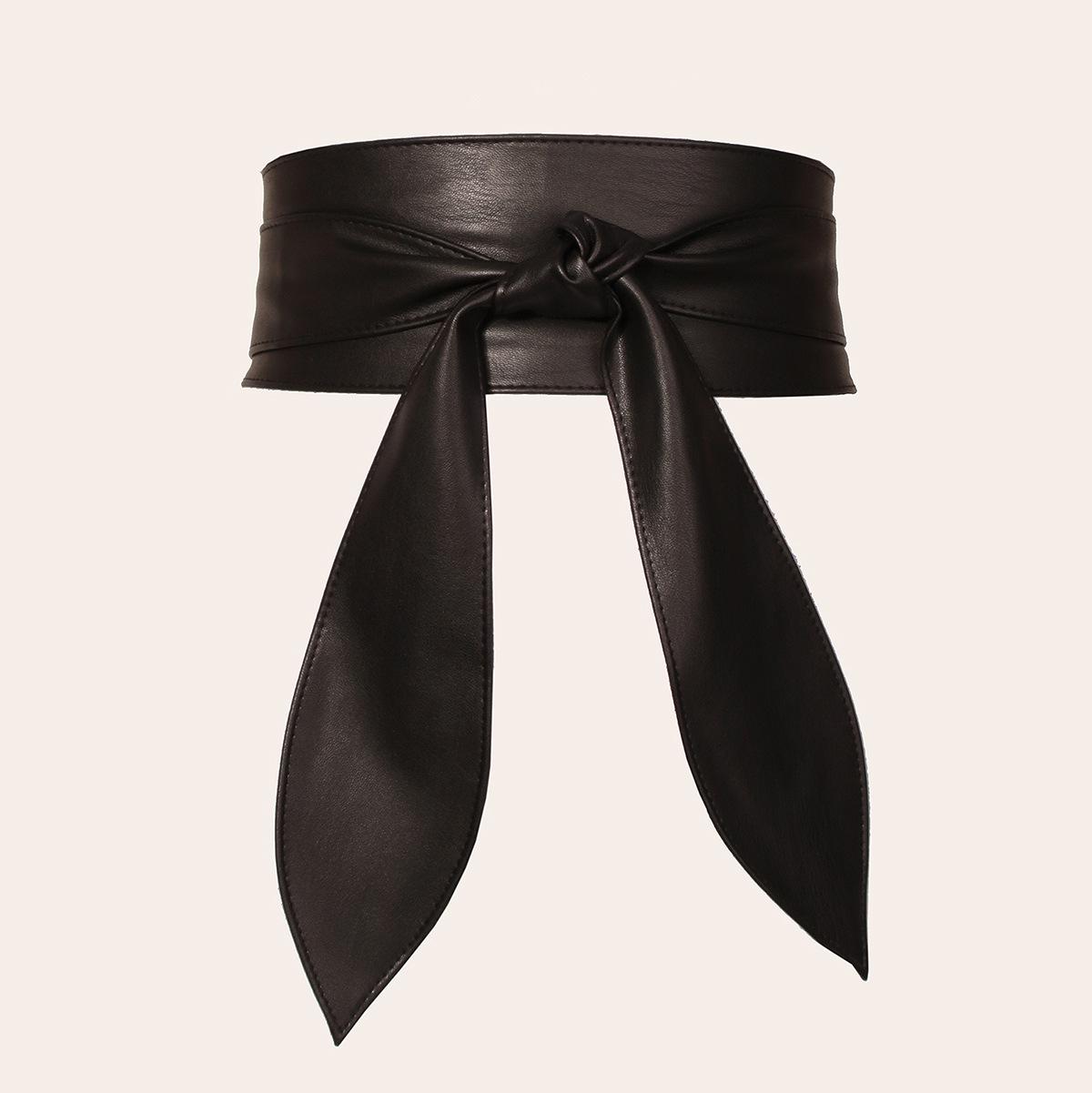 CrossCart Elegante brede tailleriem voor dames met zacht, veelzijdig striklint - extra lang en geknoopt ontwerp