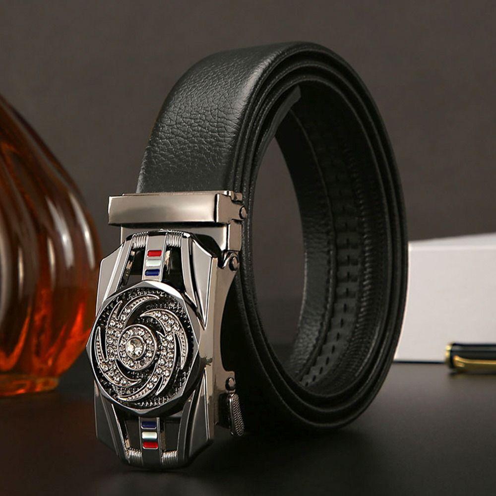 CDxuguang Strassversiering  Luck Is On The Turn  Riem Luxe ontwerp Draaibare gesp in de tailleband Black 2