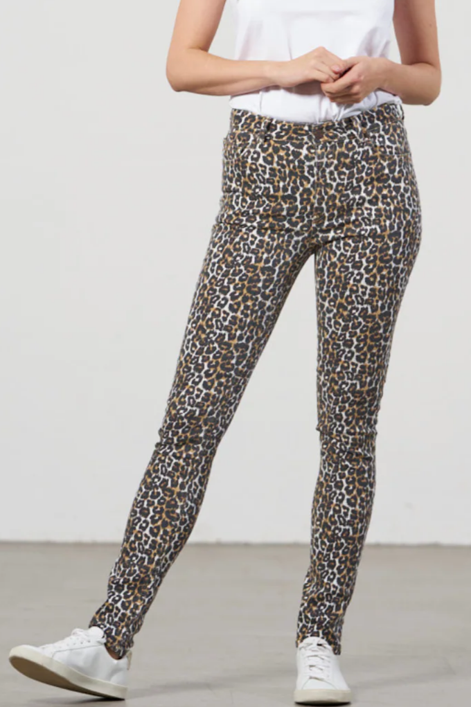Feuervogl Damen vegan Jeans Skinny Fv-Hanna Wild Animal Print