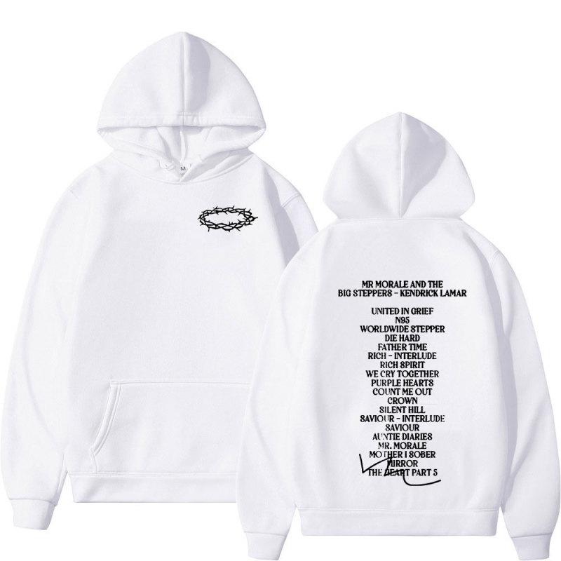 New Movement Hiphop Rapper Kendrick Lamar Hoodie Mr. Moraal en de grote steppers muziekalbum print hoodies heren casual sweatshirts streetwear S