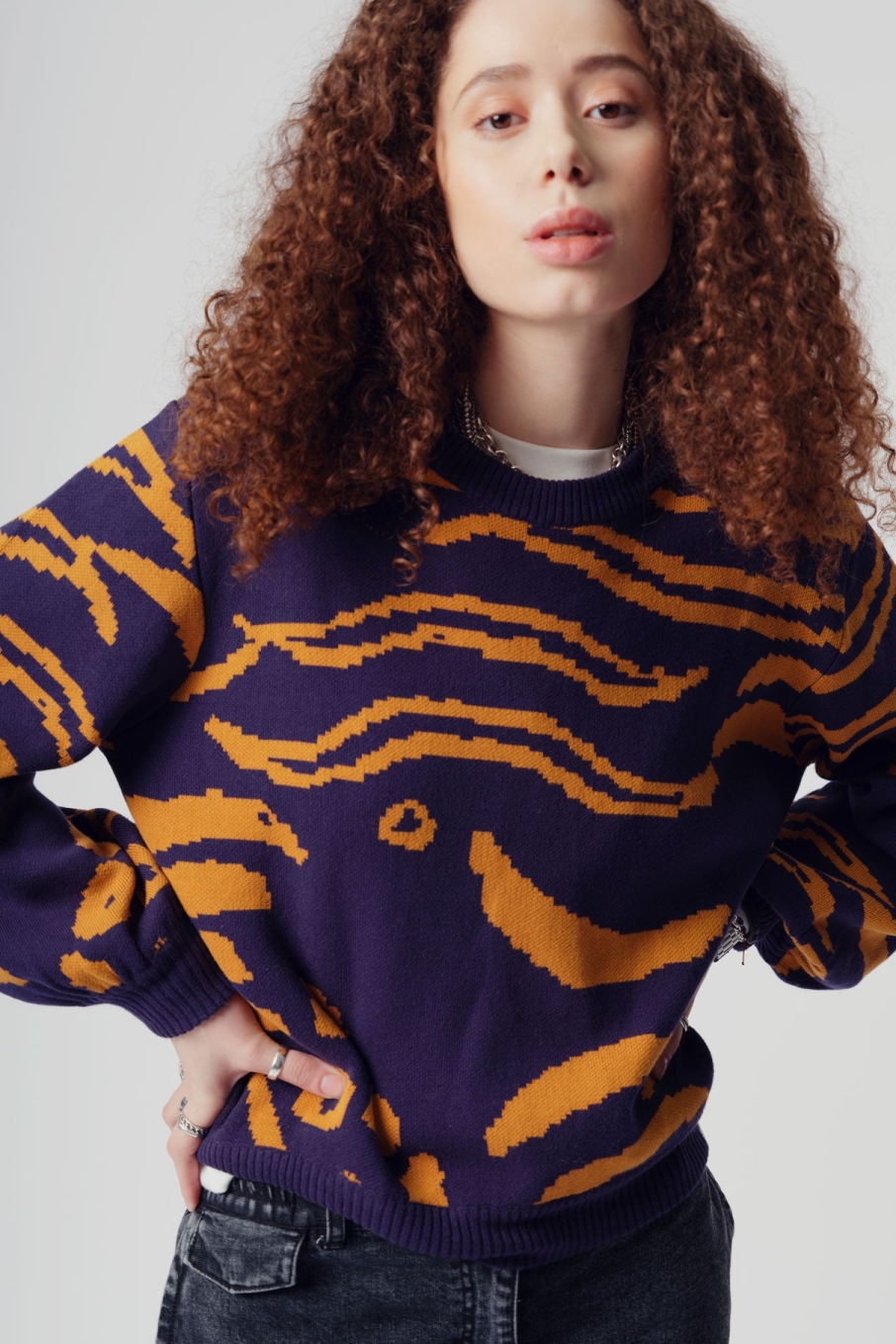 KOMODO Damen vegan Pullover Tiger Hope Bio-Baumwolle Navy