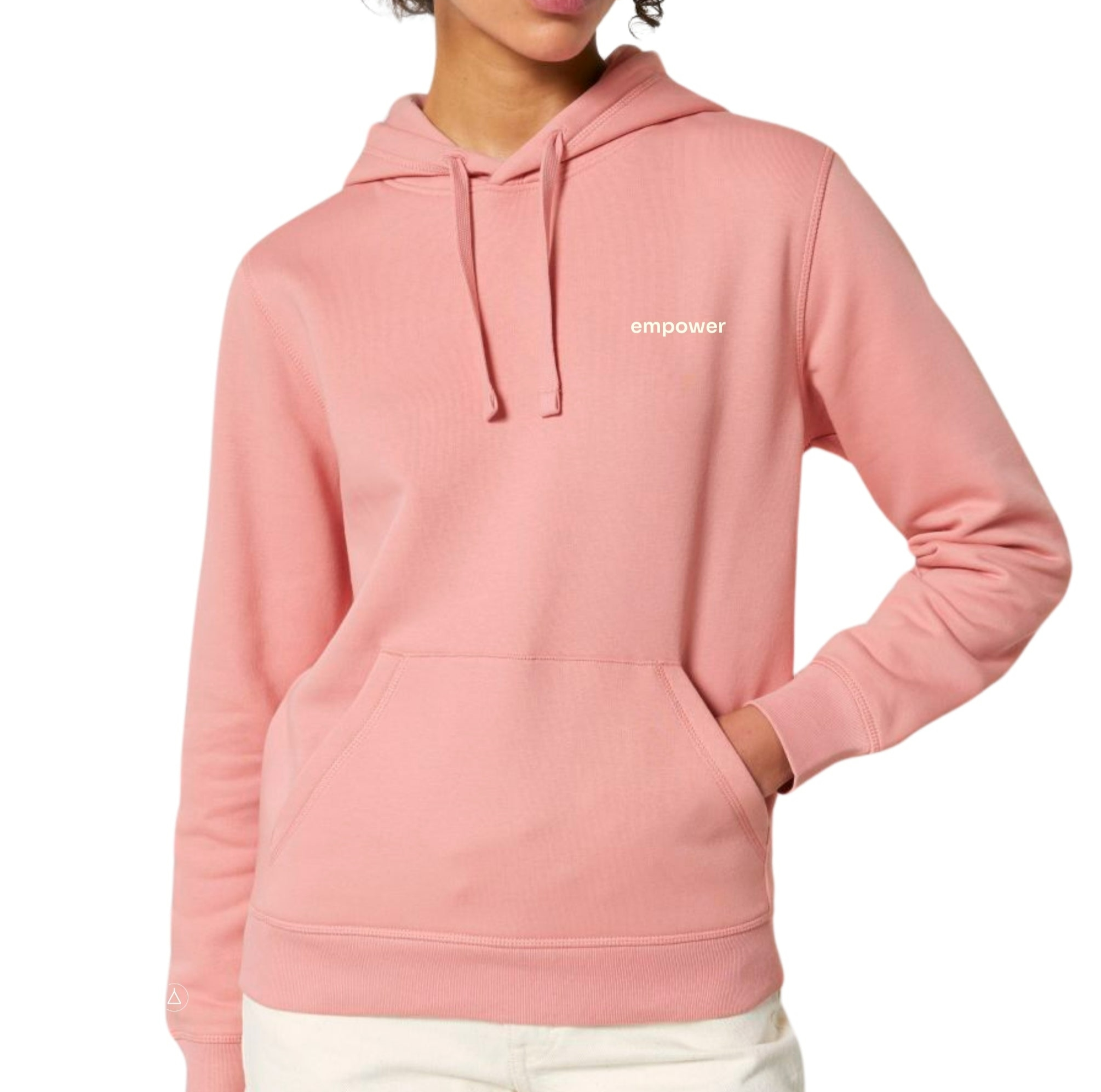 Inaska Damen vegan Hoodie Unisex Statement Empower Soft Pink Creme