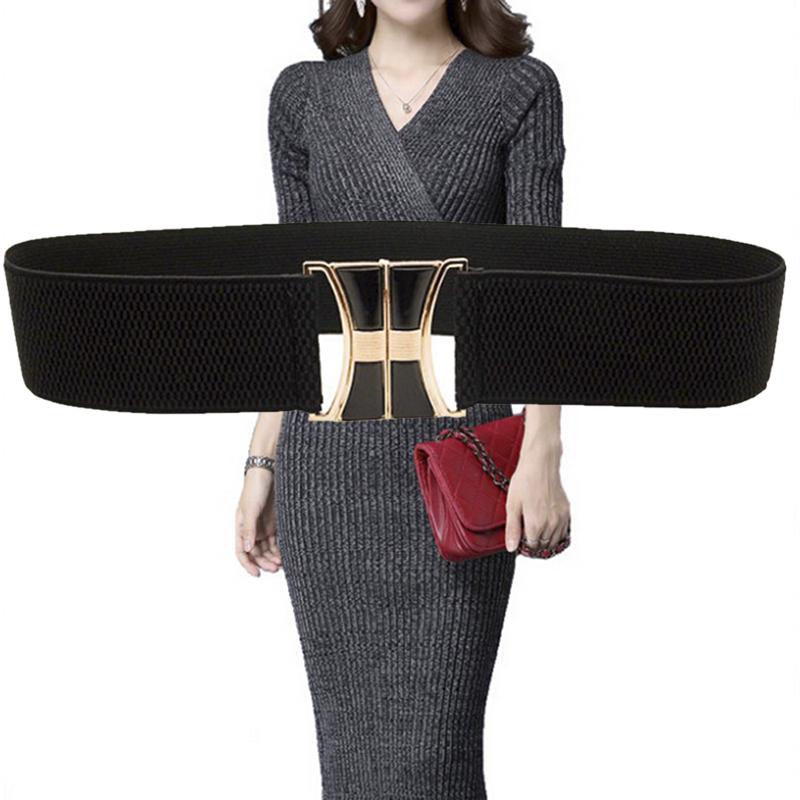 Dream nylon Vrouwen Lange Tailleband Brede Elastische Stretch Taille Riem Voor Vrouwen Jurk