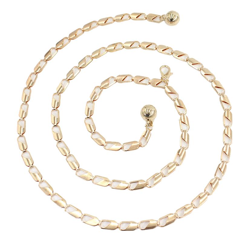 Foreign Parts Tailleketting voor dames Metalen haak Verstelbare tailleketting Decoratieve kledingketting goud