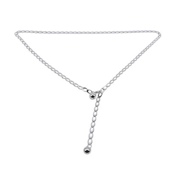 Never Change Emotion Heupriemen met hoge taille voor damesriemen, bijpassende riem voor feestjurk, taille, metalen kettingriemen One Size zilver