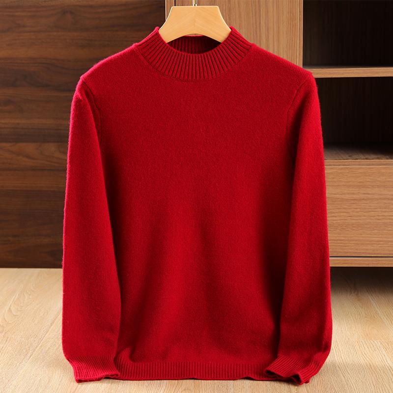 QingHe Cashmere Heren half coltrui van verdikt kasjmier Qinghe kasjmier 30% kasjmier 70% wol heren herfst en winter kasjmier zacht en warm XL