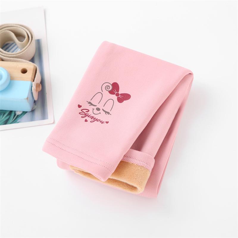 YUBAOBEI Meisjes kinderbroeken Kinderleggings Katoen Plus Fluwelen Elastische taille Warme legging Meisjesbroeken van 2-8 jaar 100