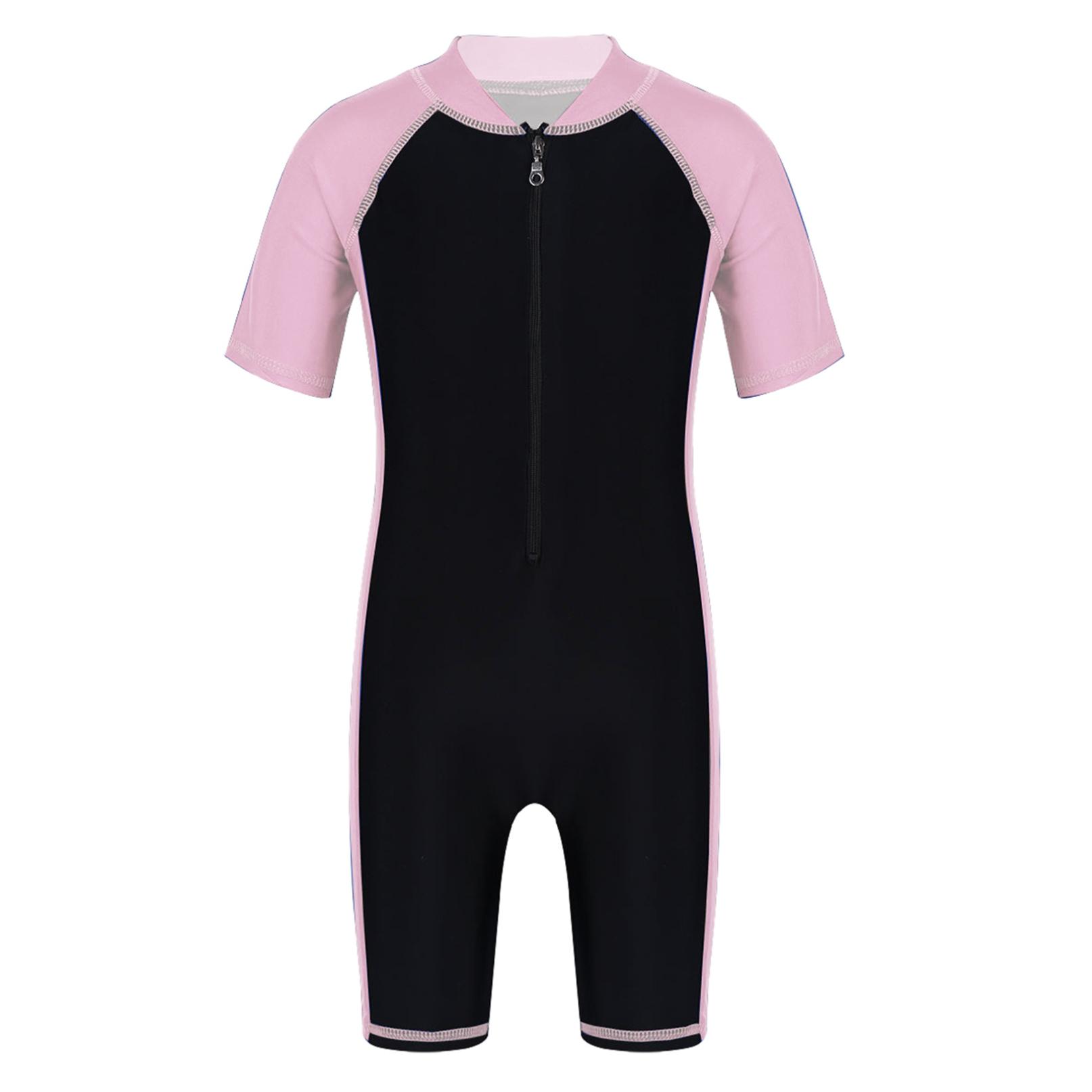 Inlzdz Badpak voor kinderen, jongens, meisjes, UPF 50+ UV-badpak uit één stuk, 3-16 jaar 7-8 Years