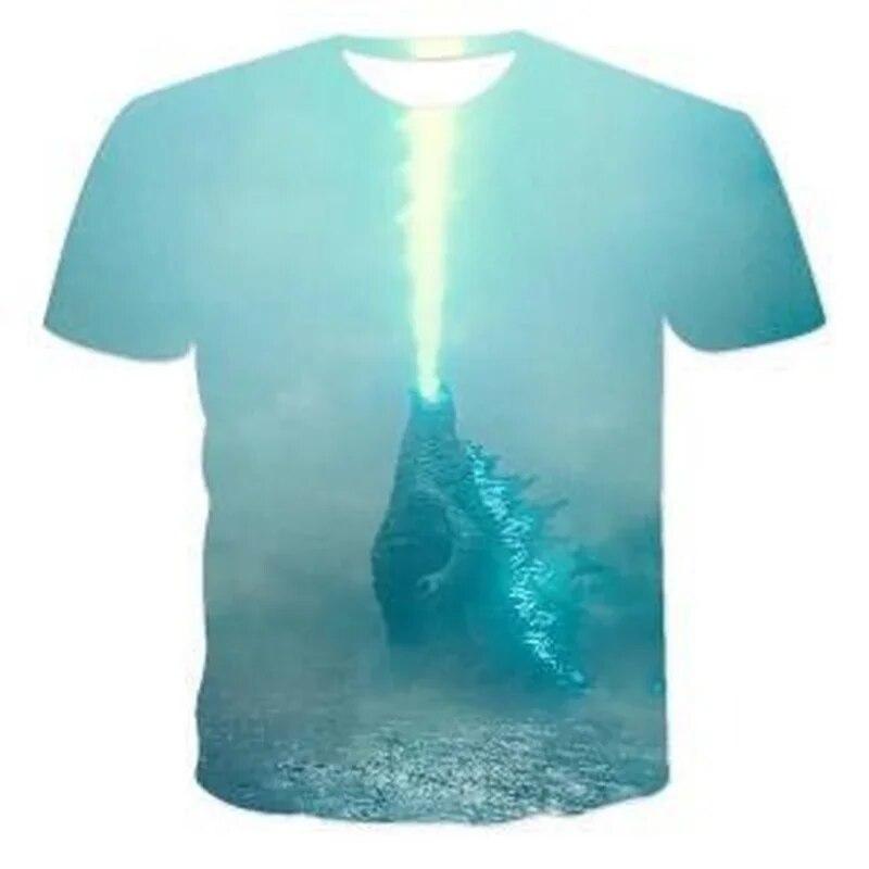 ETST WENDY 013 Godzilla Vs Monster King Kong T-shirt 3D Digital Printing T-shirt Cartoon Kinderen Jongens Meisjes Korte mouwen Zomer Kleding Gift 120cm