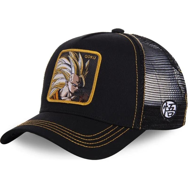 Kuake Duan Nieuw merk Anime 62 Alle stijlen Snapback Cap Katoen Baseball Cap Mannen Vrouwen Hip Hop Vader Hoed Trucker Mesh Hoed GOKU BLACK