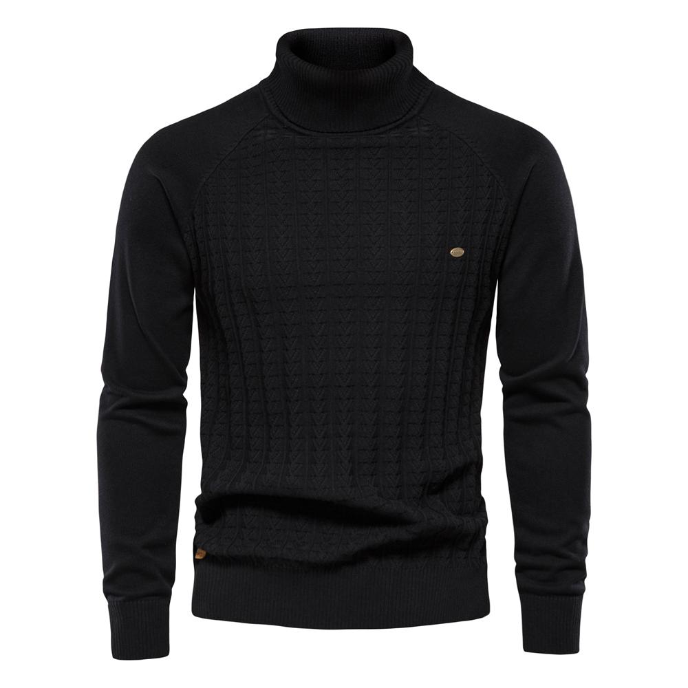 AIOPESON Men Fashion AIOPESON Effen Kleur Gebreide Coltrui Heren Trui Katoen Hoge Kwaliteit Warme Heren Trui Winter Casual Truien Nieuw 2022 L 70-78 kg