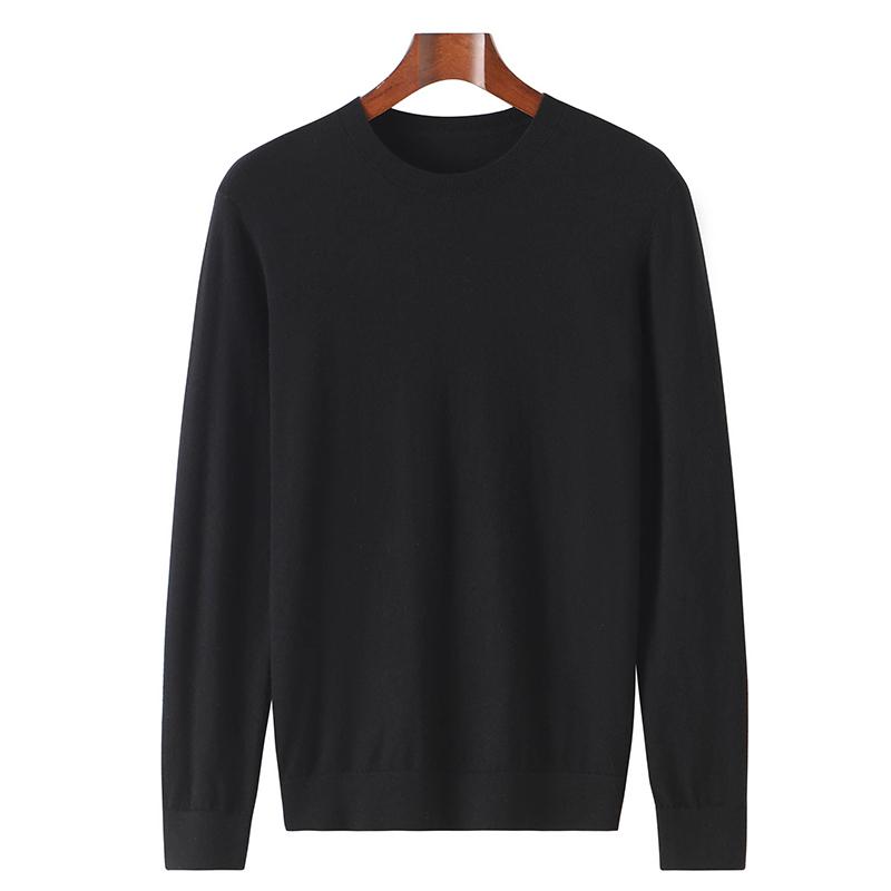 QingHe Cashmere Heren kasjmiertrui Qinghe kasjmier 50% moerbeizijde 50% wol heren herfst- en winter kasjmiertrui zacht en warm XL