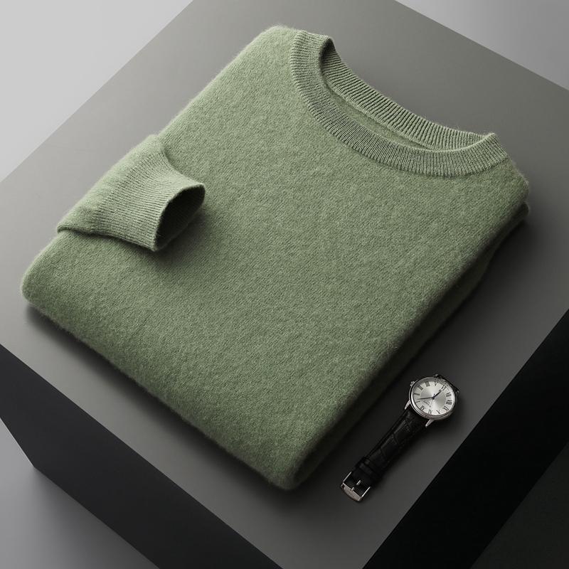 QingHe Cashmere Heren kasjmiertrui Qinghe kasjmier 30% kasjmier 70% wol Heren herfst- en winter kasjmiertrui zacht en warm XXL