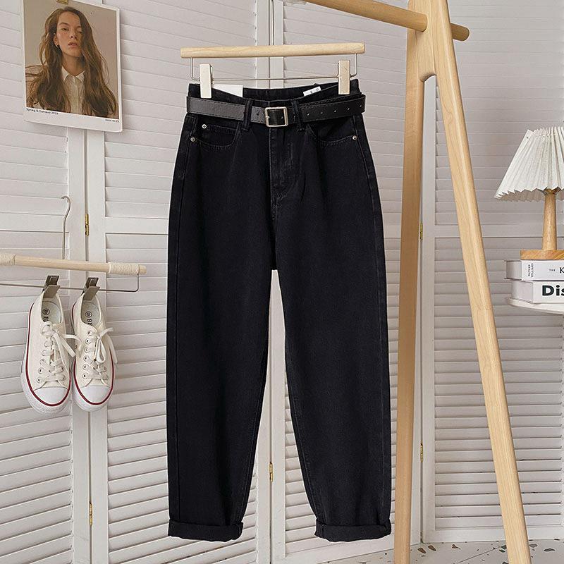 StrideBox Women's High-Waist Retro Slim Straight Jeans - Summer Thin Carrot Fit XL