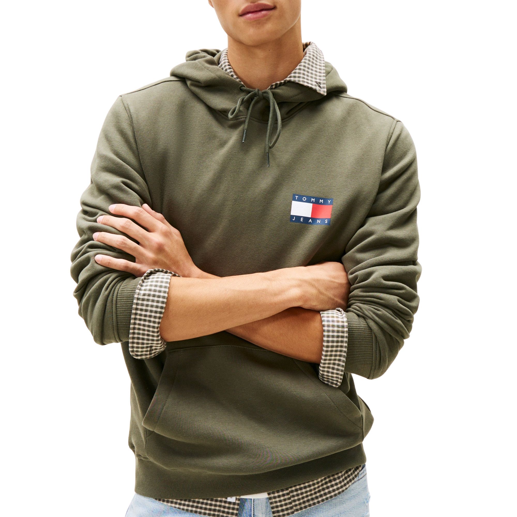 TOMMY JEANS Sweatshirt TJM REG ESSENTIAL FLAG HOOD EXT met bedrukte merklogo op borsthoogte