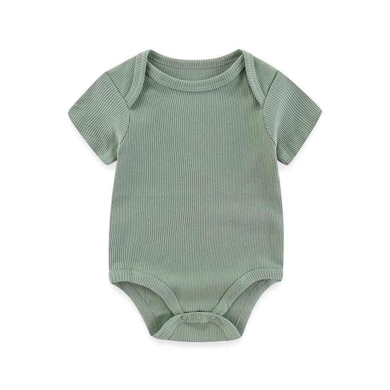 KIDDIEZOOM 1 stuks babyjongens-meisjesrompertjes O-hals korte mouwen babyjongens-meisjeskleding katoenen jumpsuit voor pasgeborenen van 0-12 maanden 6M