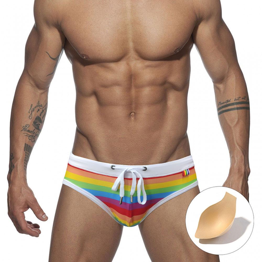 UXH Fashion Heren zwemslips Trunks Pride Day Strips Strakke pasvorm Sexy badmode Strandkleding Zonnen Surfen GYM XXL
