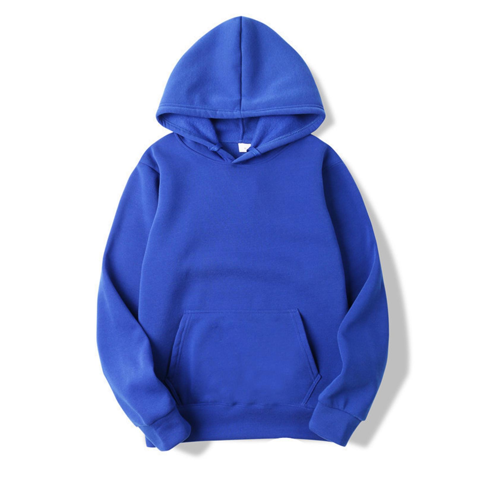 Yeahdor Heren effen trui met capuchon, casual sweatshirt met capuchon, klassieke tops met lange mouwen M