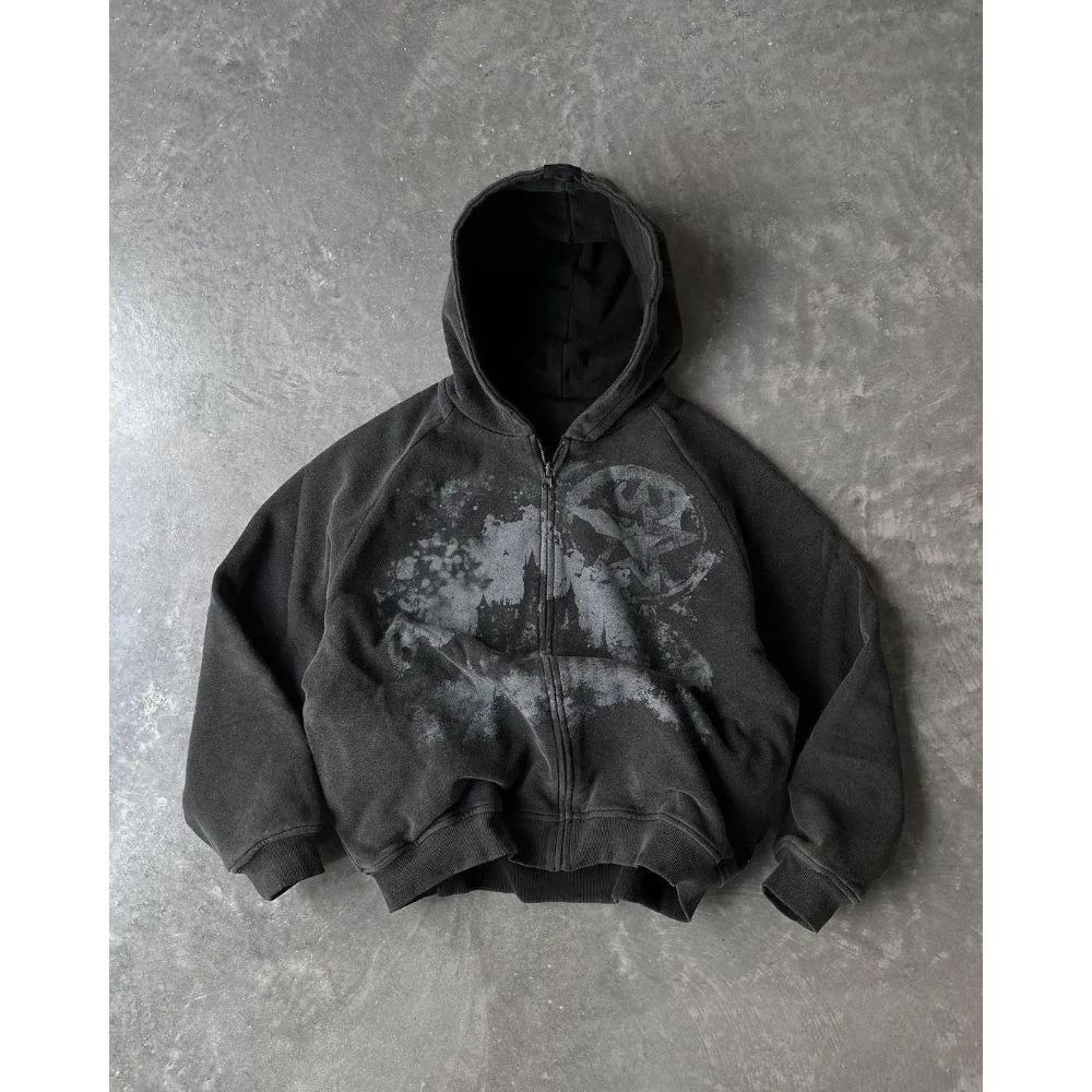 GEMTIDE Y2K Street Nieuwe Mode Oversized Trui Hoodie Heren Harajuku Vintage Hip Hop Populair Casual Sportief Trui met Capuchon M
