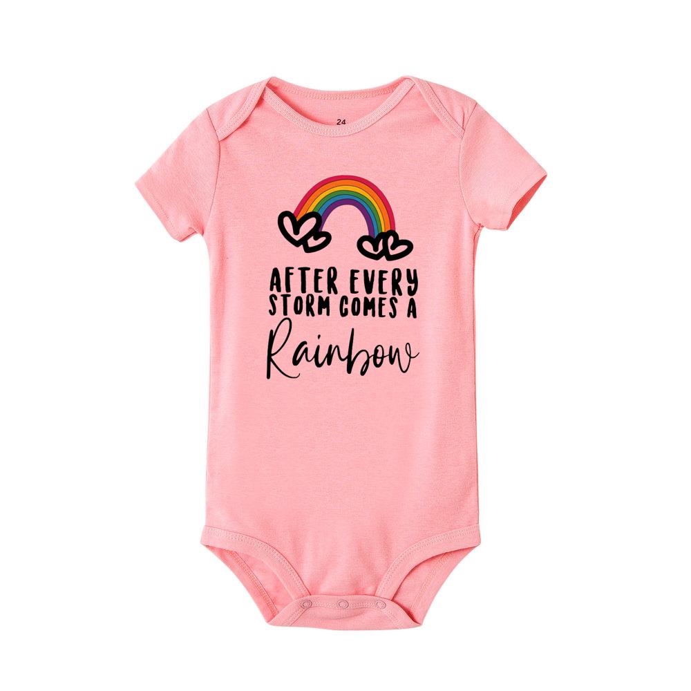 Jiangkao Na elke storm komt een regenboog baby baby romper zwangerschap aankondiging cadeau 24M roze