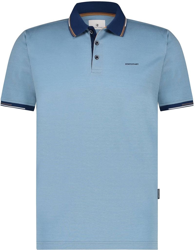 State of Art Pique Polo Lichtblauw