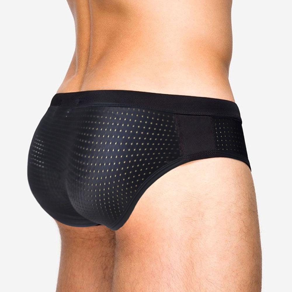 UXH Fashion Mannen Zwemslips Trunks Kleurblokkering Mesh Strakke pasvorm Sexy Badmode Strandkleding Looien Surfen GYM L zwart