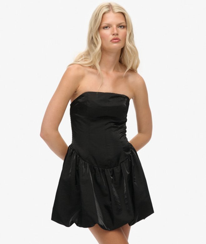 Superdry Bandeau Puffball Mini-jurk Black