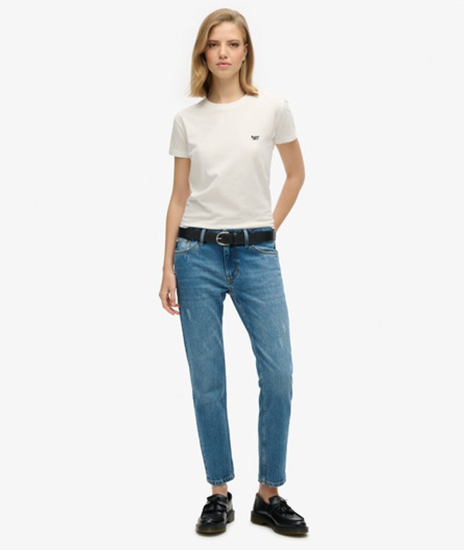 Superdry Slimfit Jeans met Middelhoge Taille Blauw