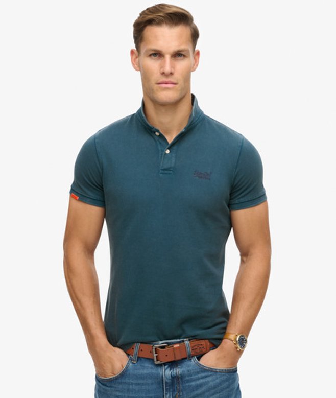 Superdry Destroyed Poloshirt Blauw