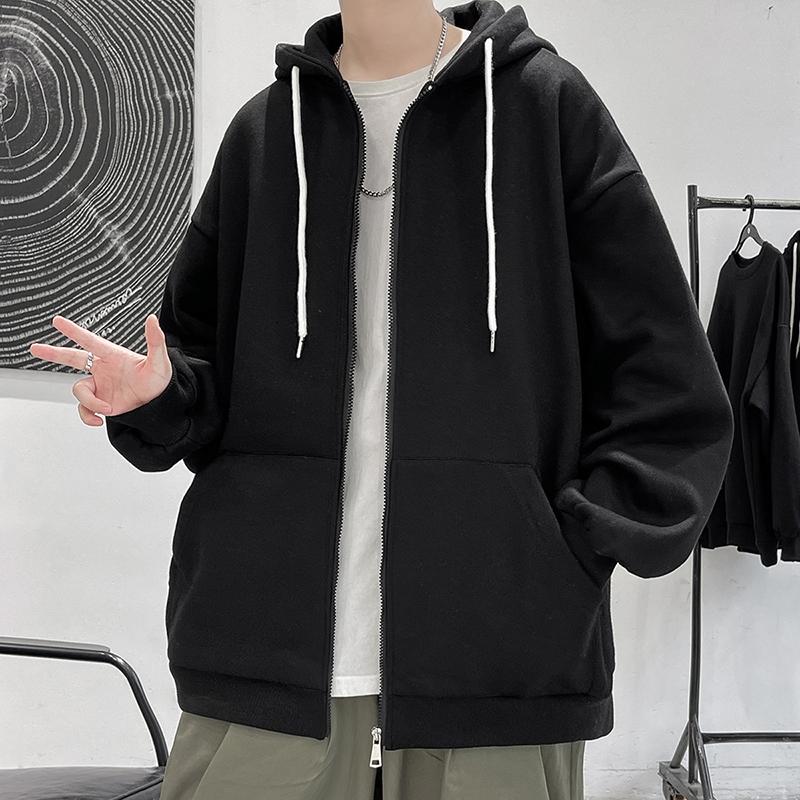 KAOLA Heren Lente en Herfst Zip Hoodie Effen Kleur Sportjack Plus Grote Maat Heren Cardigan XL