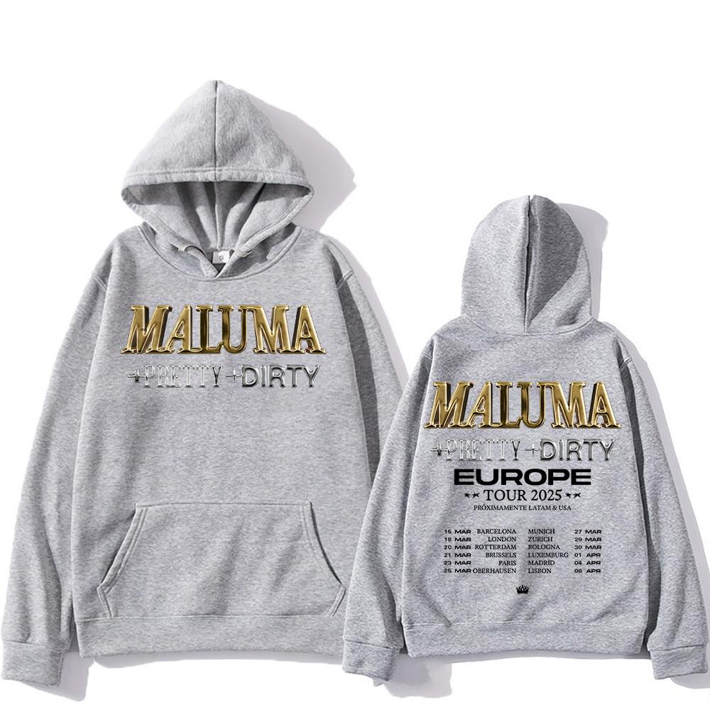 Trendy discount Maluma Europet Tour 2025 Print Hoodies Heren Hip Hop Mode Kleding Sweatshirts Mode Nieuw Unisex Truien Casual Streetwear XXXL