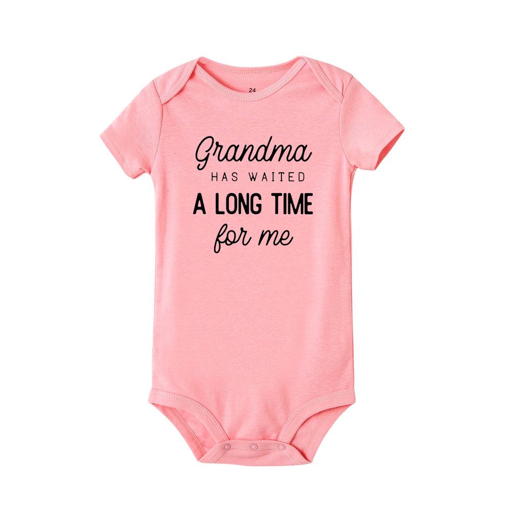 Jiangkao Oma heeft lang op mij gewacht, baby bodysuit, pasgeboren jongen, meisjes katoenen romper 6M roze