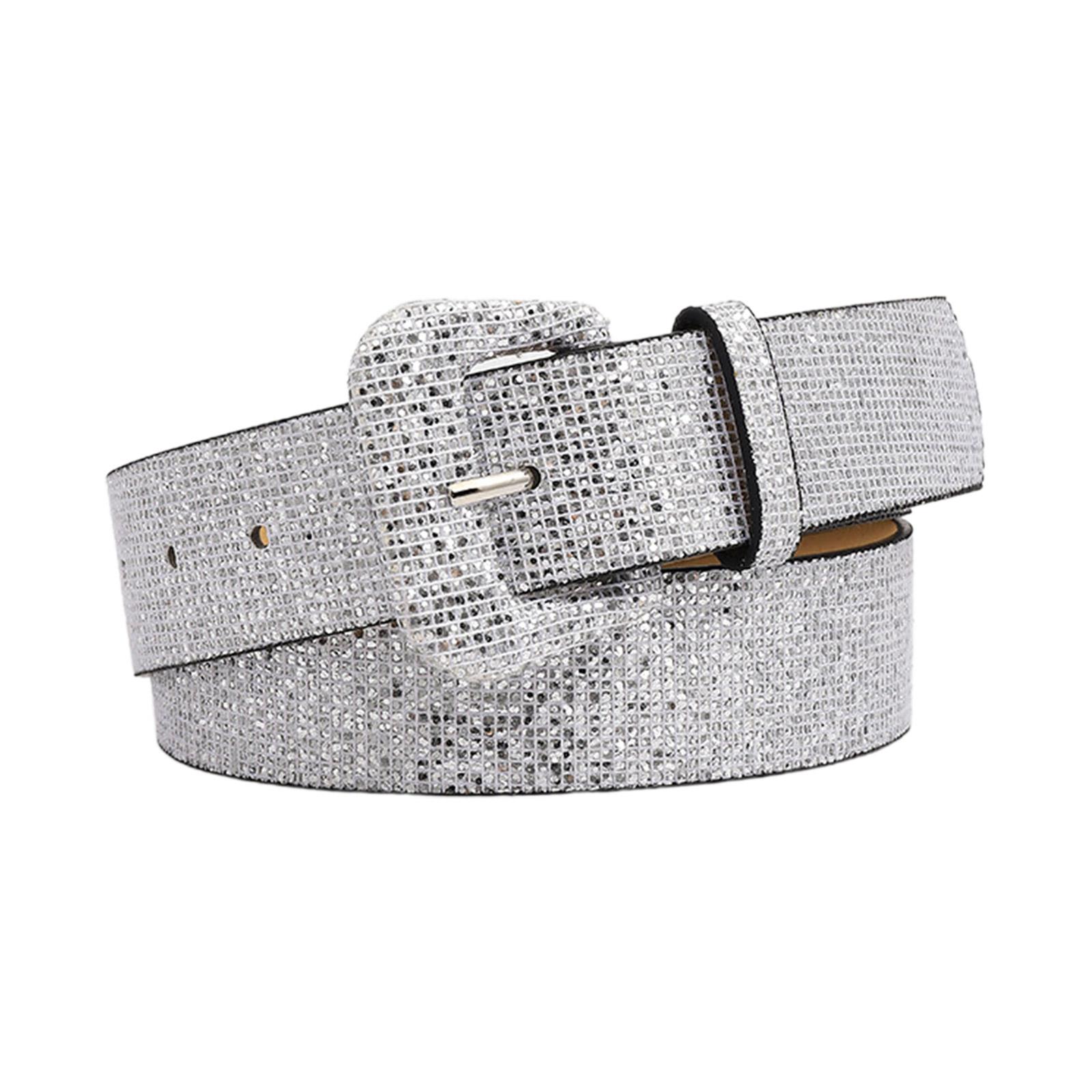 Start from here Heldere glanzende vrouwelijke tailleriem Tailleketting Luxe zoete tailleriem Riemen Volledige pailletten Verstelbare gespriem B