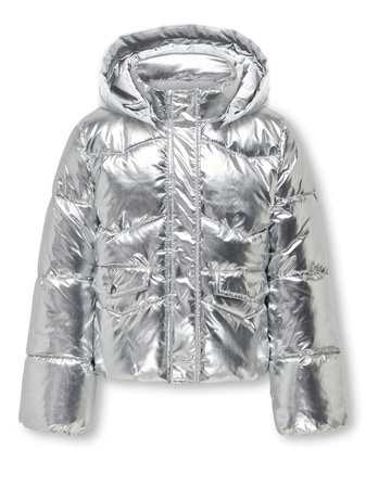 Kids ONLY winter winterjas meisjes - zilver - KogPearl - puffer, capuchon