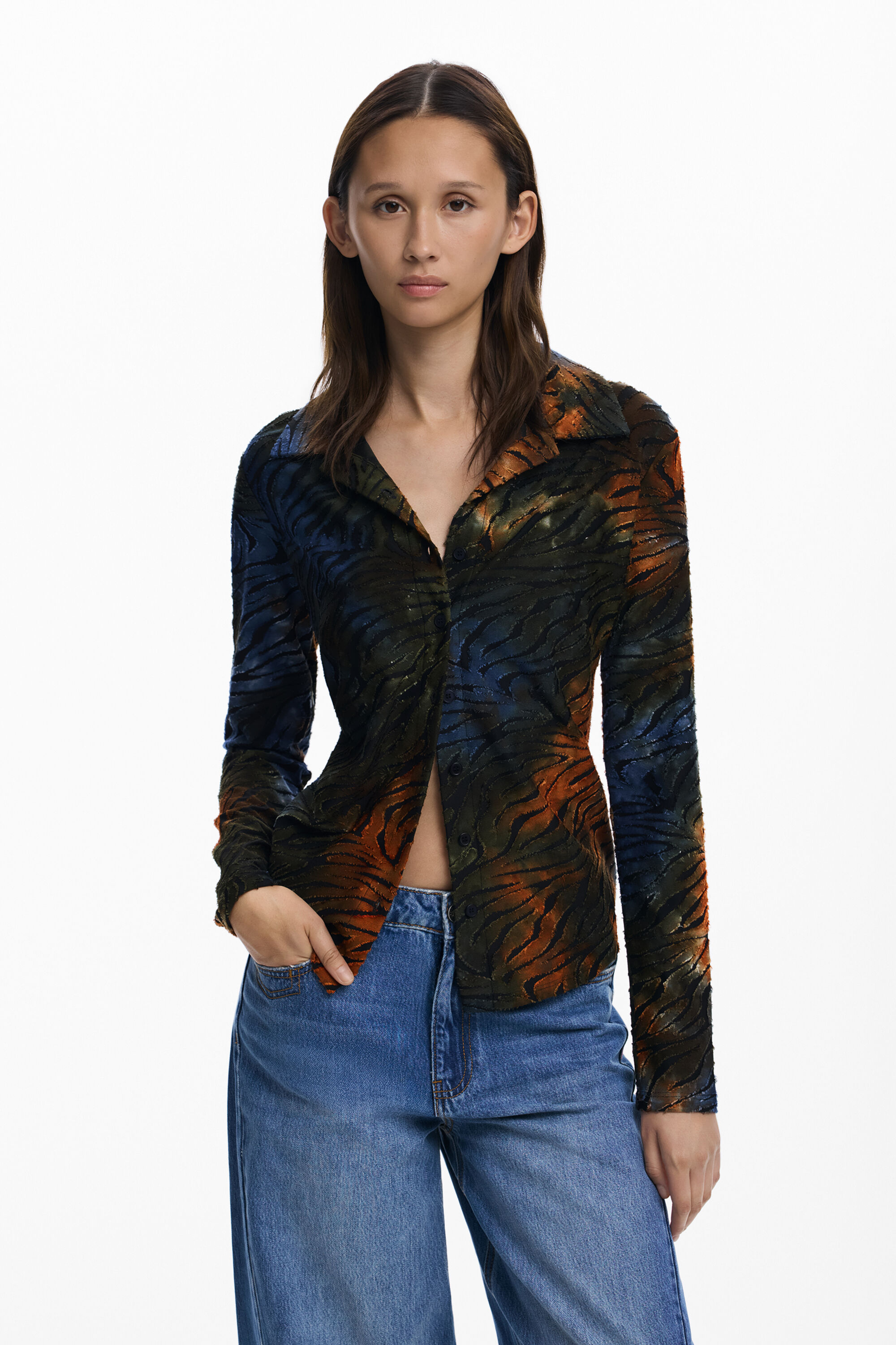 Desigual Geknoopt T-shirt met dierenprint - GREEN