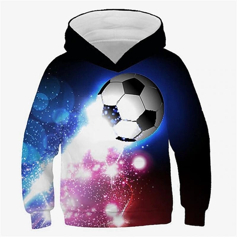 ETST WENDY 09 2023 Herfst Winter Kinderen Jongens Hoodie Lange mouw 3D Print Voetbal Meisjes Vrije tijd Sweatshirt Dagelijks Actieve mode Streetwear Sport 120