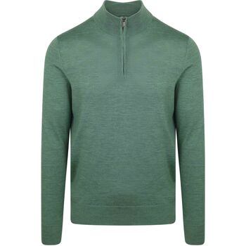 Suitable Sweater  Merino Half Zip Trui Mid Groen