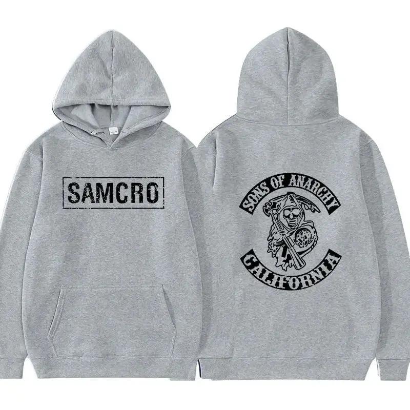 The second face a man Sons of Anarchy SAMCRO Dubbelzijdig Print Streetwear Mannen Womnen Harajuku Brand Design Hoodie Heren Oversized Hoodies Sweatshirt XL