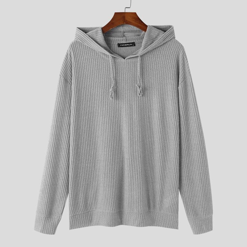 INCERUN Herfst Winter Heren Lange Mouw Warme Hoodies Casual Gebreide Pullover Tops XL