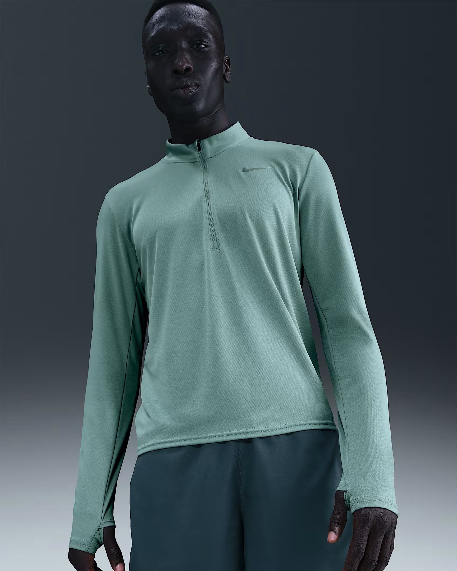 Nike pacer men's dri-fit 1/2-zip ru hardloop t-shirt lange mouw zomer heren -