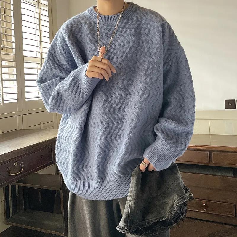 WTEMPO Herfst- en wintertrui Herentrui met ronde hals Warme en comfortabele trui voor heren en dames M