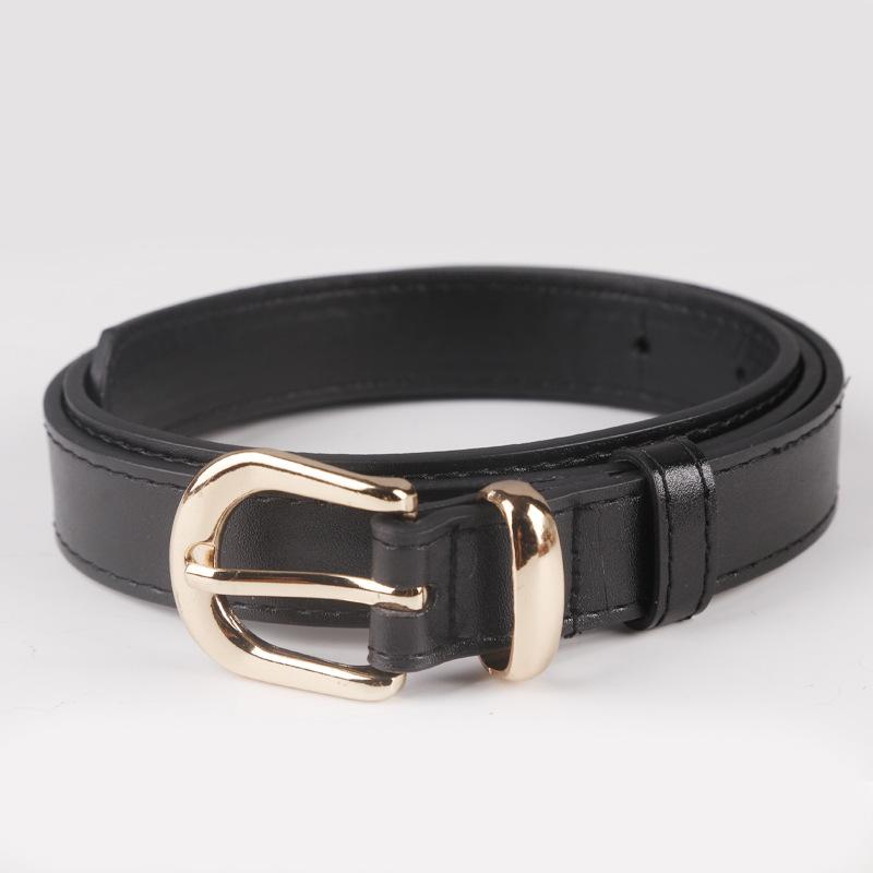 COOLERFIRE FASHION Riemen voor vrouwen Hoge kwaliteit mode casual jeans dames riem luxe designer merk pin gesp riem nieuwe trend taille riem LD2302 105CM zwart