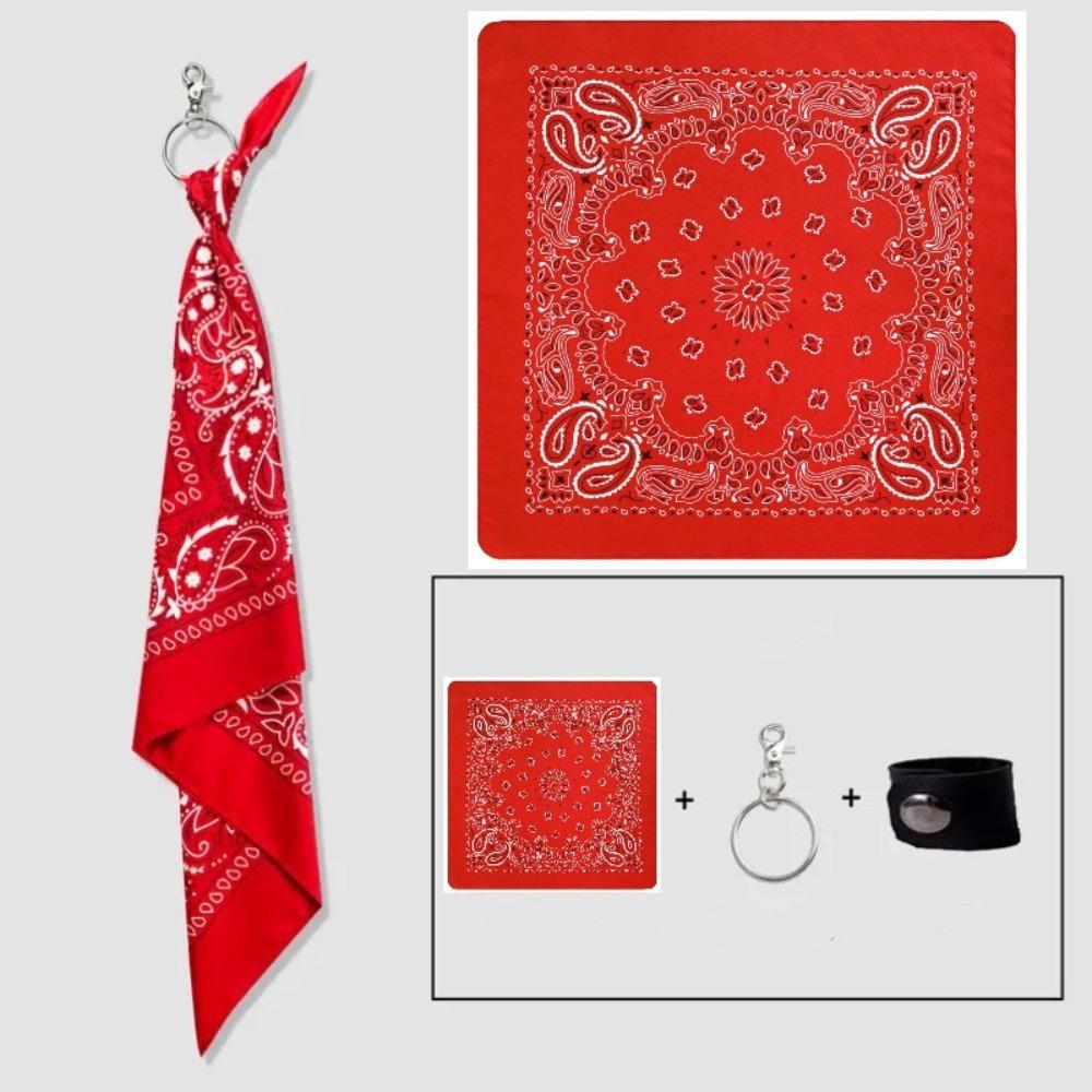 PreytVigo on Jeans Square Scarf Chain Korean Street Pants Belt Chain Ornament Square Scarf Trousers Chain Red without chain