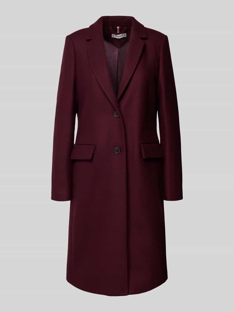 Tommy Hilfiger Lange jas CLASSIC SB WOOL REG COAT met wol en kasjmierpercentage