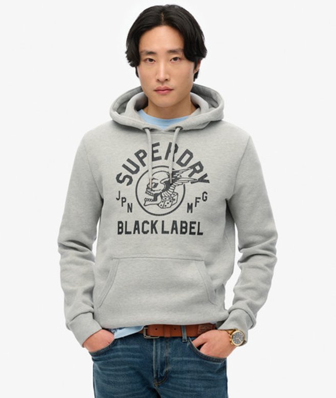 Superdry Black Label Hoodie Grey