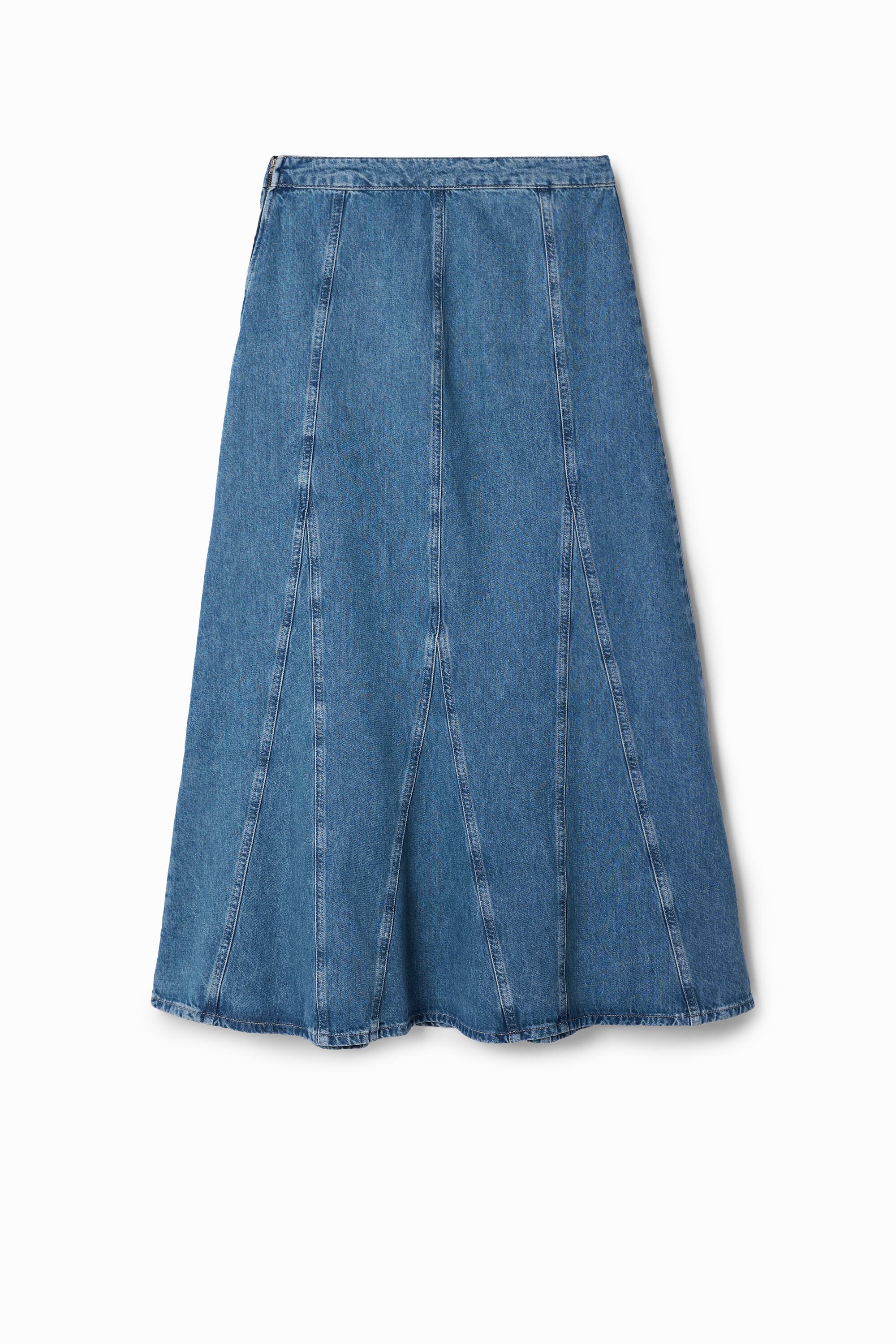 Desigual Lange denim rok - BLUE