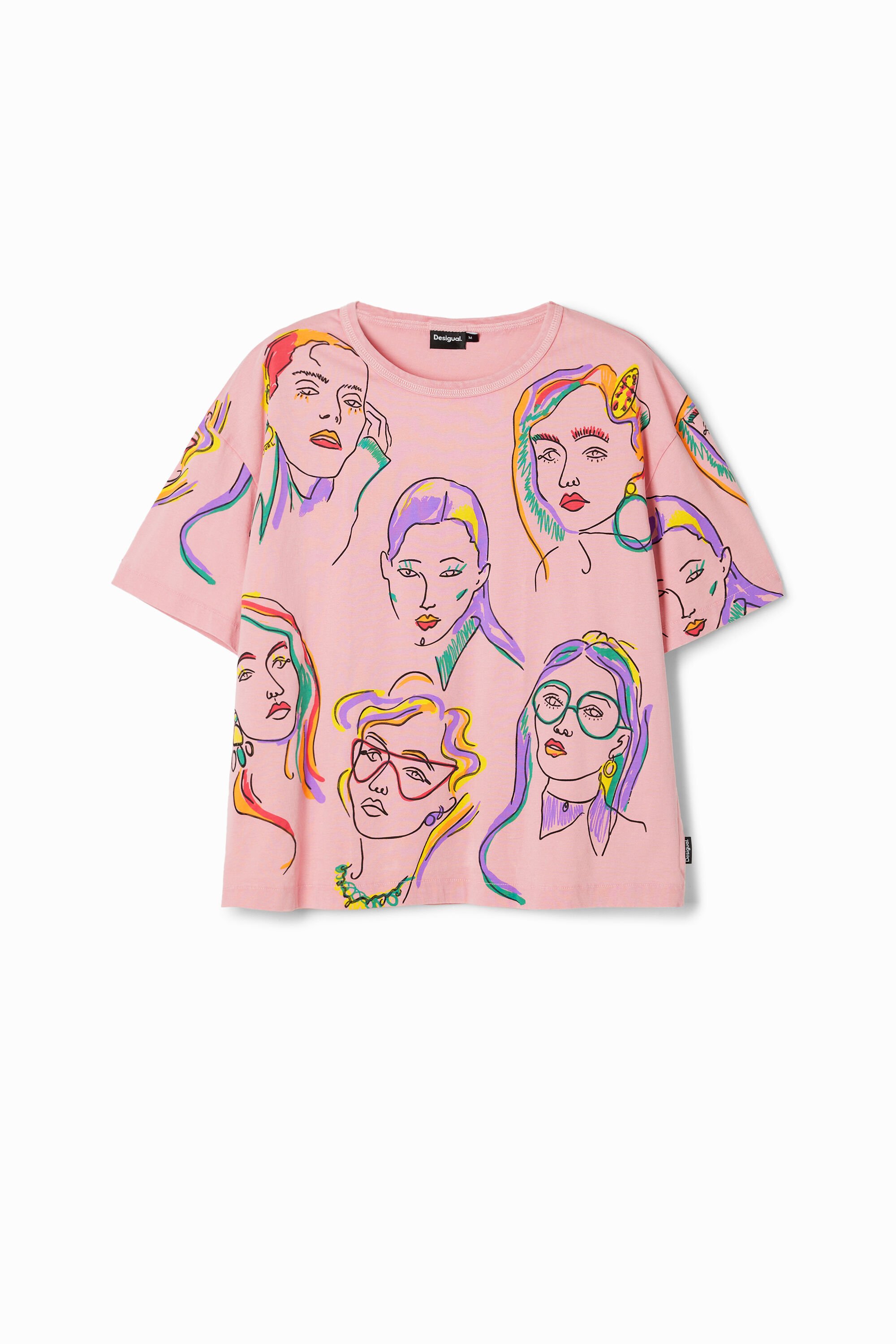 Desigual T-shirt arty gezichten - RED