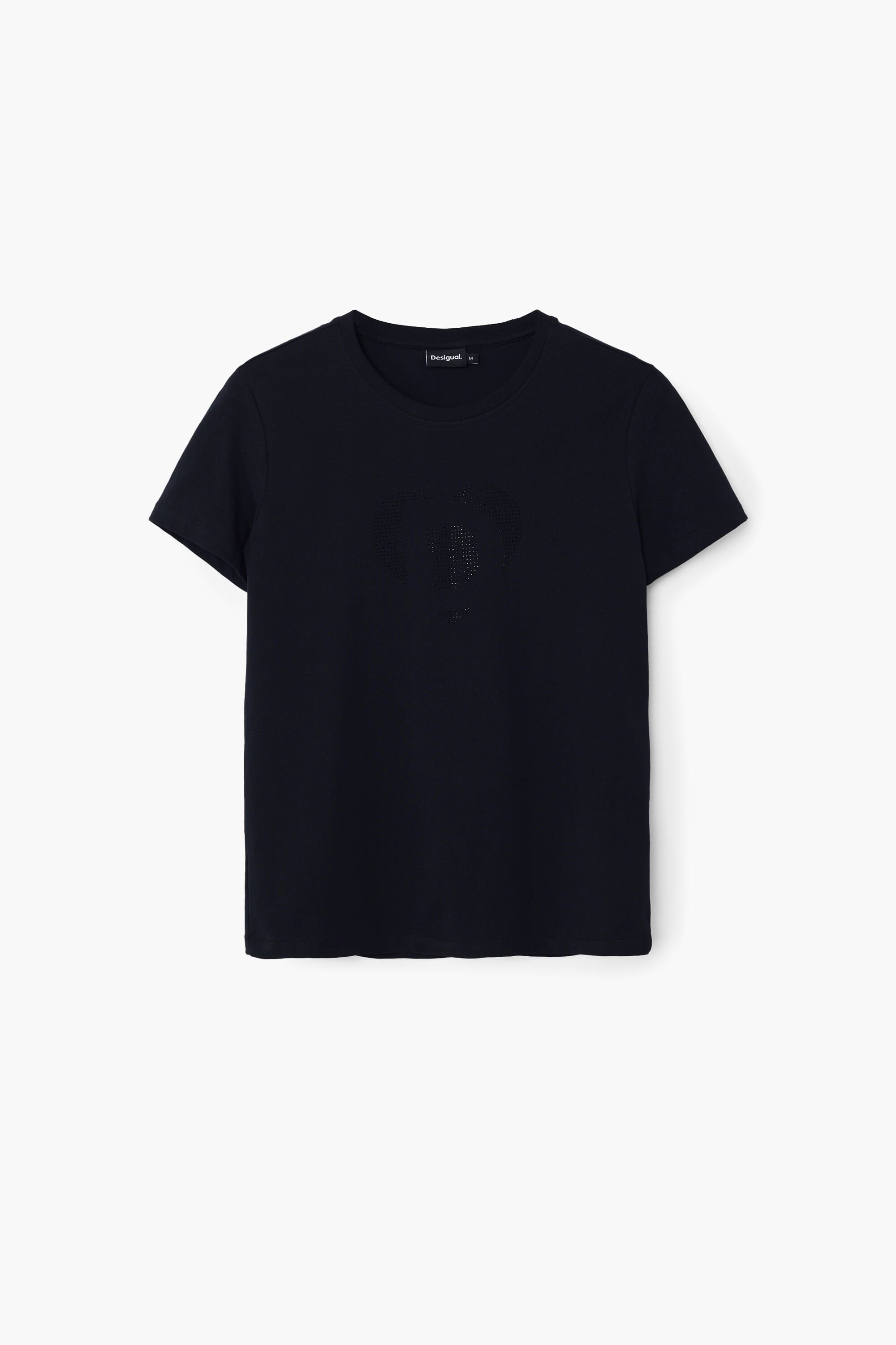 Desigual Strass-logo T-shirt - BLACK