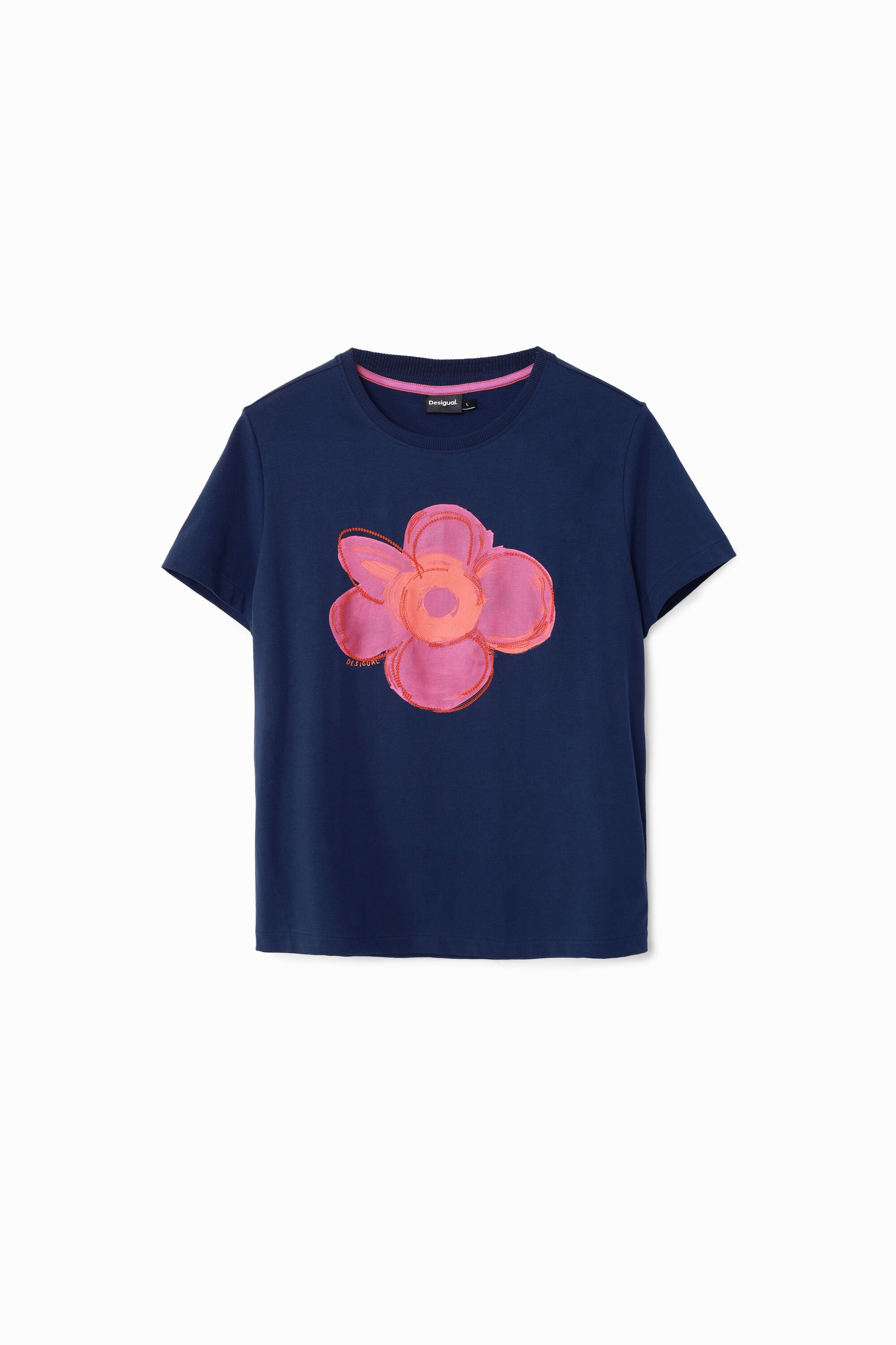 Desigual Bloemenprint T-shirt - BLUE