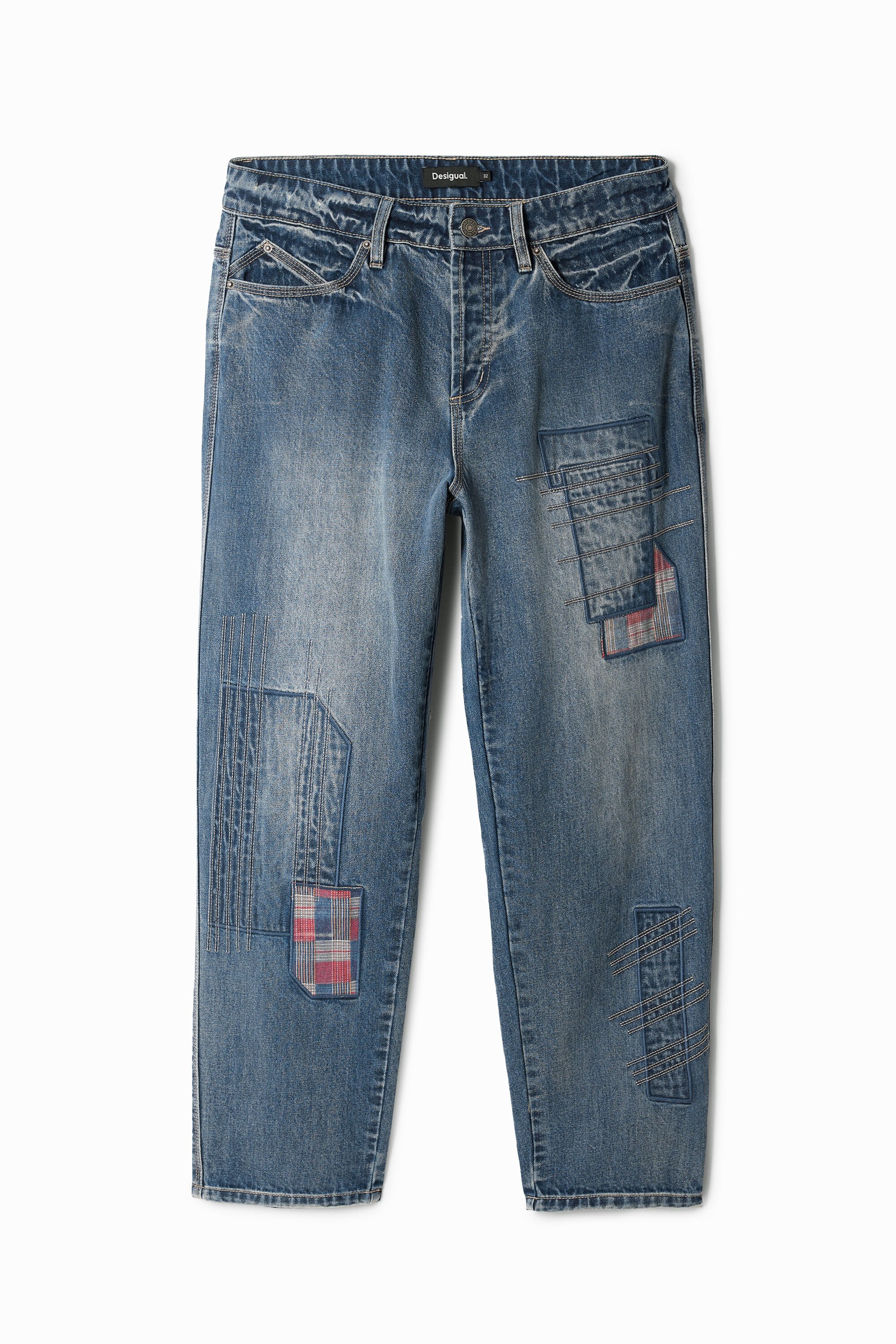 Desigual Patchwork denim broek - BLUE